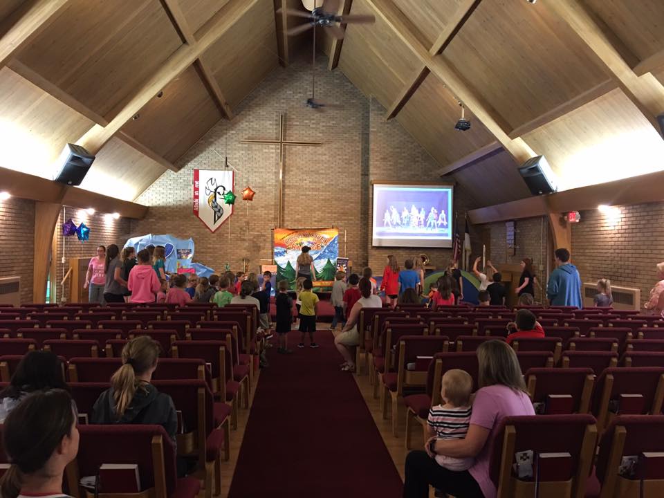 Congregation during a children's event